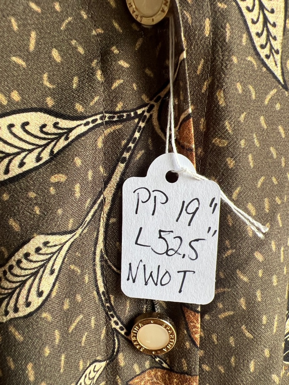 🤩Spartina 449 Olive Floral Tiered Maxi dress with Tan and Blue Accents🤑🤩 - Picture 3 of 11
